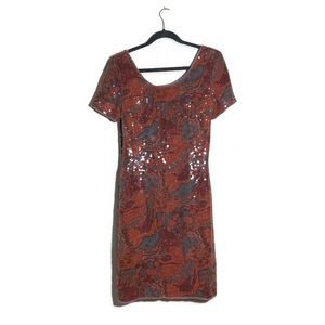 NWT vintage Styleworks sequin dress / short sleeve handmade beaded dress / sz 8